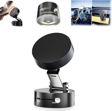 Load image into Gallery viewer, Foldable Magnetic Vacuum Phone Holder, 360° Electric Suction Car Mount, Double-Sided Swivel Stand for Car, Mirror, Gym, Kitchen, Hands-Free Portable Phone Holder (Wihte)