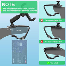 Load image into Gallery viewer, Phone Mount for Car Dashboard, 360 Degree Rotation Universal Cell Phone Holder for Car Clip Mount Stand Suitable for 4 to 7" Smartphones (Standard Black)