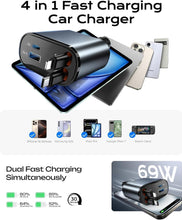Load image into Gallery viewer, Retractable Car Charger, Mothers Day for Gifts, 69W USB C Car Accessories Adapter for iPhone 16 USBC Charger Fast Charging, Travel Essentials for Women Men, Road Trip Essentials for iPhone 16 15