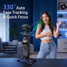 Load image into Gallery viewer, Pocket Vlogging Camera for YouTube, Handheld Gimbal Blogging Cam | 330° Rotating Lens &amp; Face Tracking, 4k Video &amp; 75mp Photos, Wifi Sharing &amp; Webcam Function, 1.72" Touch Screen for Beginner
