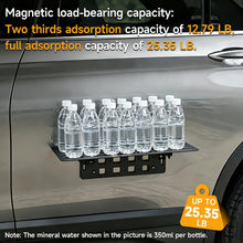 Load image into Gallery viewer, Just-V Magnetic Camping Table for Car Door, Foldable Metal Car Side Tray for Outdoor Camping, Overland Vehicle Shelf with Magnetic Mount, Portable Car Table for Drinks Tools Cooking Gear

