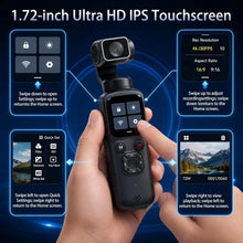 Load image into Gallery viewer, 4K Pocket Handheld Gimbal Vlog Camera 330° Rotation Lens Stabilization IPS Touch Screen WiFi Connection Portable Action Camera
