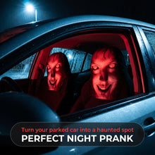 Load image into Gallery viewer, Halloween Ghost Car Headrest Cover Double Sided Stretch Separated Headrest Spooky Prank Auto Interior Decor Party Trick Prop
