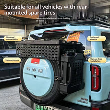 Load image into Gallery viewer, Spare Tire MOLLE Expansion Rack Universal Offroad SUV Rear Wheel Cargo Storage Bracket Overland Camping Tool Mount Platform
