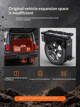 Load image into Gallery viewer, Spare Tire MOLLE Expansion Rack Universal Offroad SUV Rear Wheel Cargo Storage Bracket Overland Camping Tool Mount Platform
