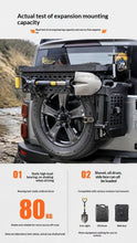 Load image into Gallery viewer, Spare Tire MOLLE Expansion Rack Universal Offroad SUV Rear Wheel Cargo Storage Bracket Overland Camping Tool Mount Platform
