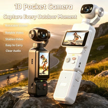 Load image into Gallery viewer, Portable 4K Handheld Vlog Camera Built‑in Gimbal Stabilizer Rotatable Screen Camcorder For Travel Shooting
