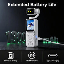 Load image into Gallery viewer, Action Camera 1080P HD Handheld Gimbal 1.4" IPS Screen Pocket Vlog Camcorder 110 Mins Recording Mini DV with Light for Sports
