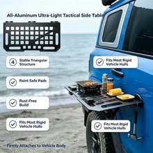 Load image into Gallery viewer, Magnetic MOLLE Panel,Aluminum Ultra‑Light Foldable Car Side Table Paint‑Safe Magnet SUV Camp Gear
