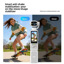 Load image into Gallery viewer, Portable 4K Handheld Vlog Camera Built‑in Gimbal Stabilizer Rotatable Screen Camcorder For Travel Shooting
