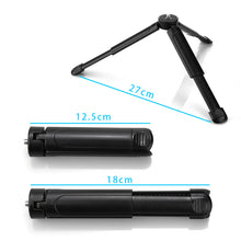Load image into Gallery viewer, Extendable Mini Tripod, Portable Handheld Selfie Stick Tabletop Tripod with 1/4" Screw, Compatible with GoPro, Insta360, DJI Osmo Action Pocket Vlog Camera
